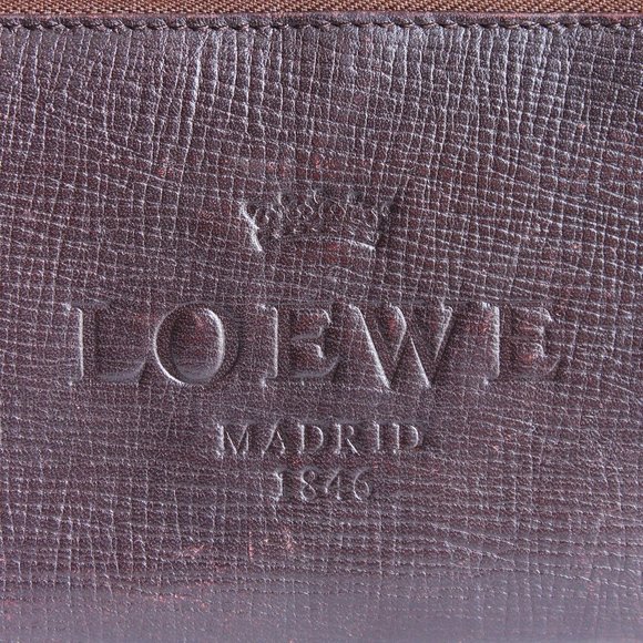 LOEWE Madrid Zippy Wallet Brown Textured Epi Leather Luxury Vintage Rare - Picture 3 of 10